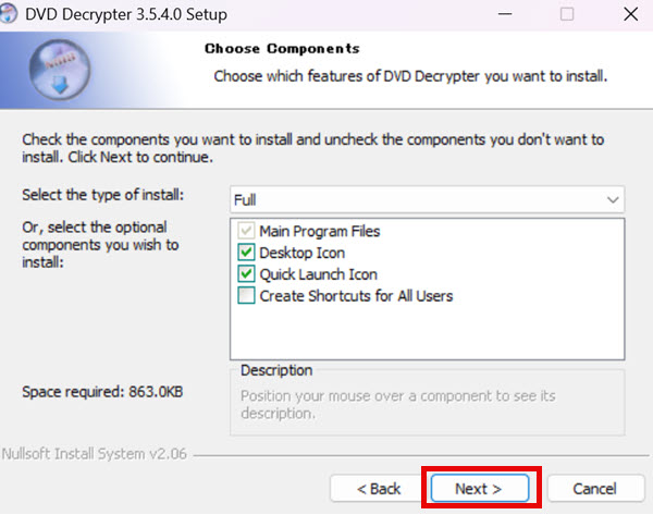 DVD Decrypterをダウンロード