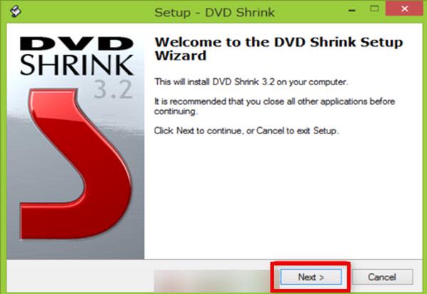 英語版DVD Shrinkインストール中