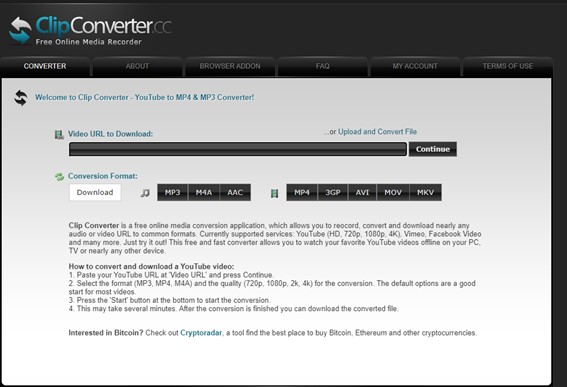 Bilibili動画をダウンロードできるソフト- ClipConverter.cc